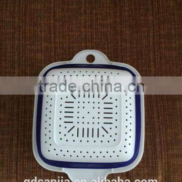 Square type delf plastic folding basket for kitchen