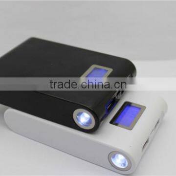 Factoty supply 10000mah portable travel lcd power bank