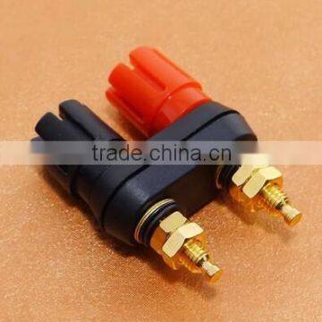 Gold plate audio speaker terminal Amplifier Terminal Dual 4mm Binding Post Banana Plug Jack connector Black Red