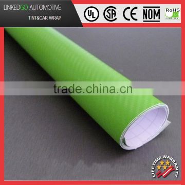 Professional Car body film Green 3d carbon fiber promotional 3d vinyl sticker film