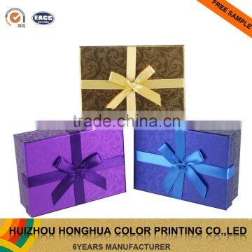 Paper Cardboard Gift Box Packaging Box with Ribbon Bowknot