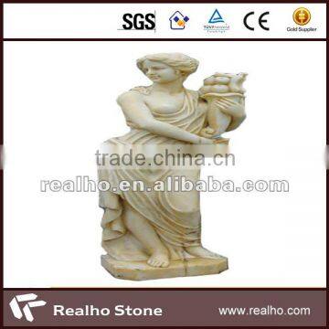 Chinese interesting stone beautiful girl carving stone status