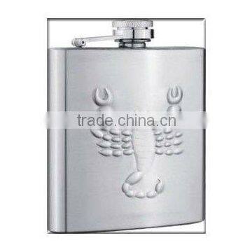 figured sheet series high quality stainless steel hip flask