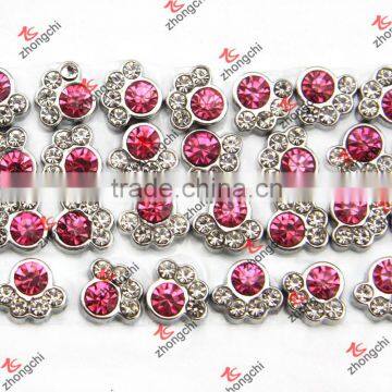 Hot Pink Rhinestone Dog Paw Charms for Glass Lockets