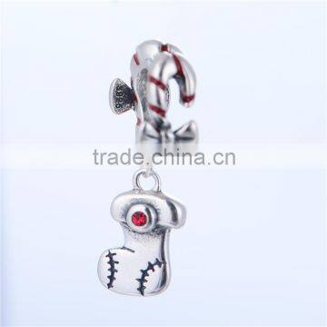 Winter Christmas Socks Charms Jewelry Silver Beads