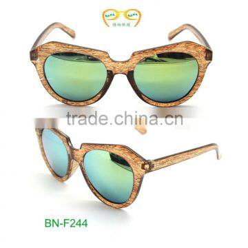 2015 high quality Wooden Frame mirroor lens sunglasses