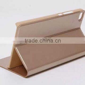 OEM&ODM high quality fashion design wallet view can stand leather cell phone case for Huawei Ascend P8