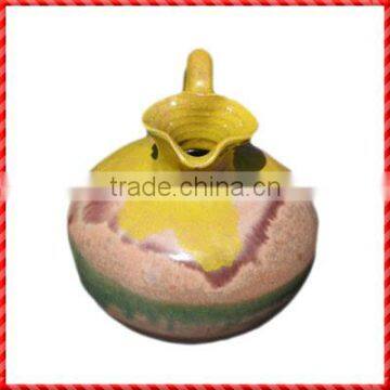 Colorful glazed handmade ceramic water filter jug