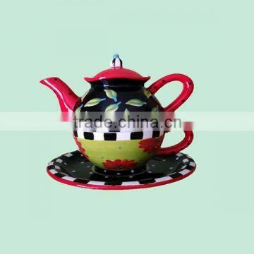 novelty custom english colorful porcelain tea set