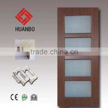 Classical design wood interior door wooden mdf glass insert doors used for kitchen