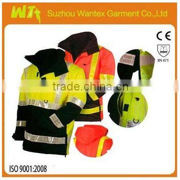 EN20471/343 hi vis safety working reflective jacket parka winter men