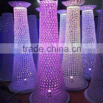 Elegant wholesale wedding aisle decorations metal pillars/wedding flower pillar/wedding walkway wedding crystal pillars