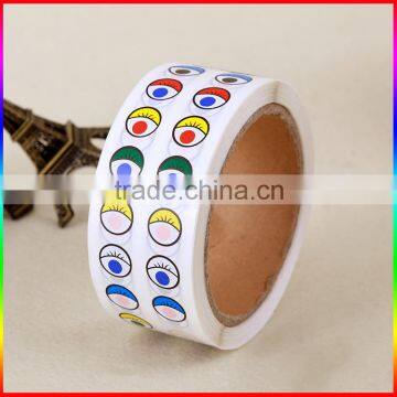 cartoon eyes deisgn decorative colorful printing stickers in roll customized