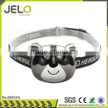 Cheaper 2LED Bear Headlight Camping Kids headlamp Outdoor Hiking Animal children Soft Head Torch