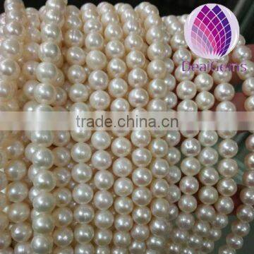 7-7.5mm AAA freshwater nearly round pearls loose pearls