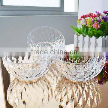 Diamond clear high quality salad glass bow 4pcs setsl for gifts offerd by Bengbu Cattelan Glassware