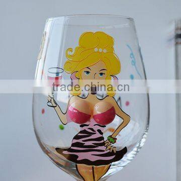 3D Transparent Beautiful Lady Shape Handmade Christmas Goblet Wine Glass photo-5