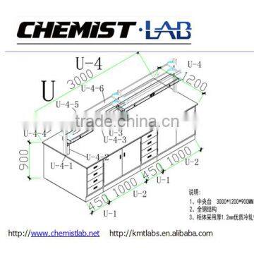 All Steel Dental Bench With Reagent Shelf & Epoxy Resin Top in Hospital Laboratory photo-2