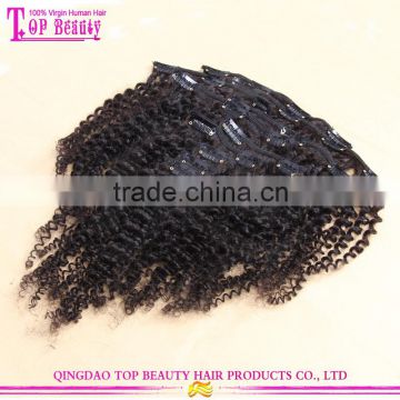 Factory Wholesale 100 Human Hair Afro Kinky Curly Clip In Hair Extensions For Black Women