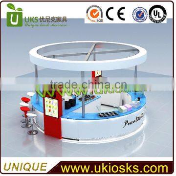 Fashionable Rounded Bubble Tea Kiosk, Nice Mall Food Kiosk for Sale