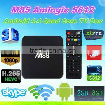 2016 HIGH PERFORMANCE ! M8S amlogic S812 2G/8G quad-core google tv box 5g Wifi Google H.265