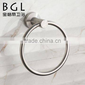 New design Stainless Steel 304 Brush Nickel bathroom accessories Wall mounted Towel ring