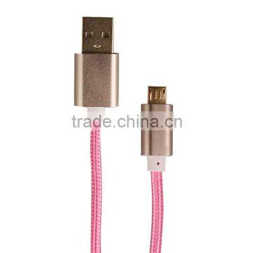 Wholesale Pure Color Braided Mini Usb Cable, Usb Cable for Data Transmission and Charging.