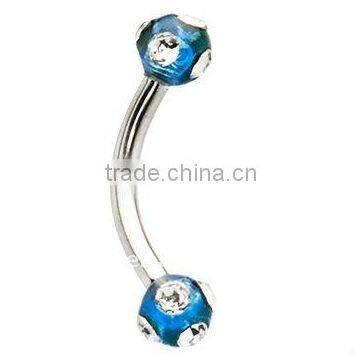 Eyebrow Rings Multi Jeweled Curved Barbell Body Piercing Jewelry