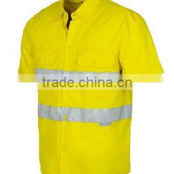 short sleeves reflective workwear with pockets and reflective tapes