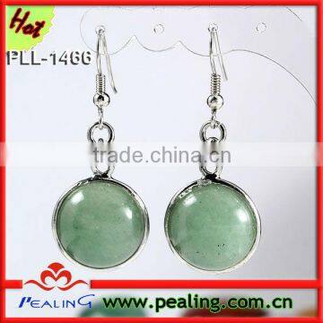 Charm Aventurine Stone Round Earrings Costume Stone Studded Fashion Jewelry