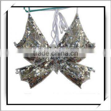 Newest! Silver Beads Costume Sexy Belly Dance Top Bra