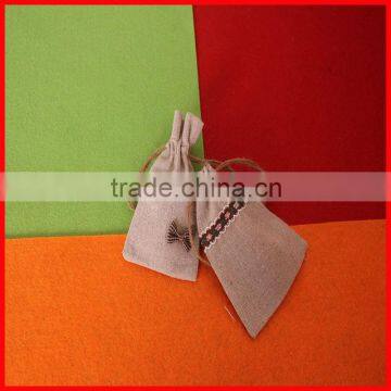 Hot sell small linen drawstring jewelry gift bag wholesale