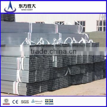 Realiable manufacturer 40*80*1.35*6m Galvanized Square Steel Pipe made in SINO EAST STEEL