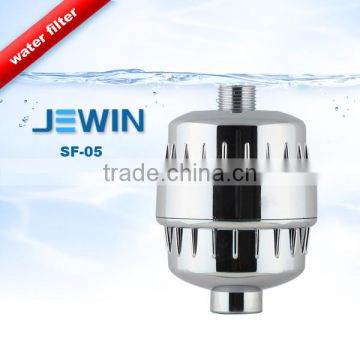 Electroplated portable bath shower filter chlorine-removing