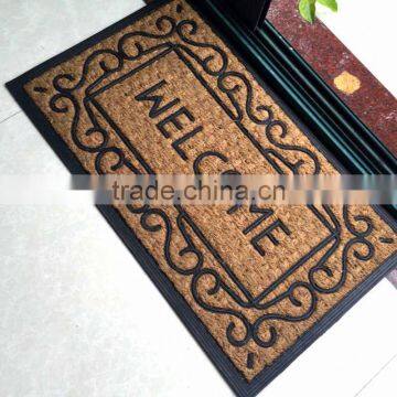 wholesale rubberized coconut palm woven door mat