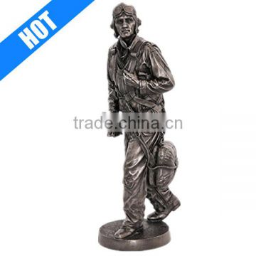 customized resin decorative bronze gold cast us military statue