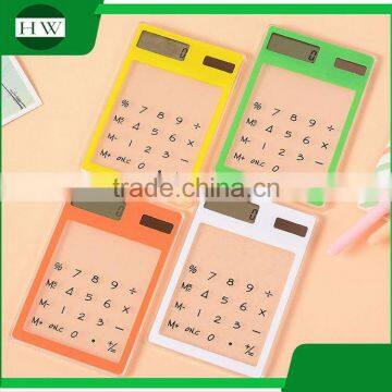 promotion clear eco portable plastic mini ultrathin square pocket solar scientific touch screen counter calculator