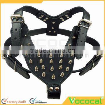 Black Spiked PU Leather Pet Dog Harness Dog Chest Belt Pet Accessory Size L photo-4