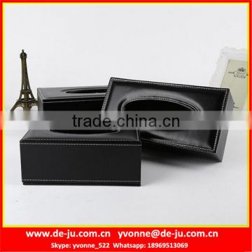 Black Leather Car Visor Tissue Holder