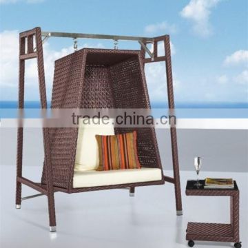 2014 New design rattan outdoor patio swing with canopy