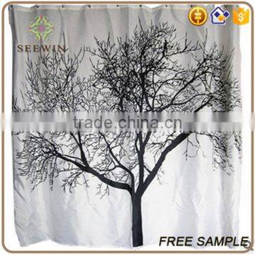 Big tree patterns waterproof polyester shower curtains