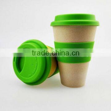 bamboo fiber coffe cup plate fiber mug with green material