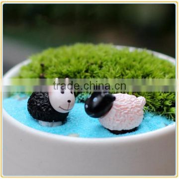 Custom cheap decorative cute miniature animal sheep statue for microlandschaft decoration