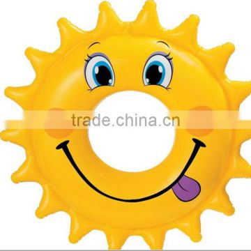 Inflatable Swimming Ring with sun smile for kids