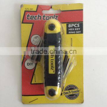 Factory Directly Evaporated Black Folding Type 8PC Allen Wrench Hex Key Hand Tool Set photo-4