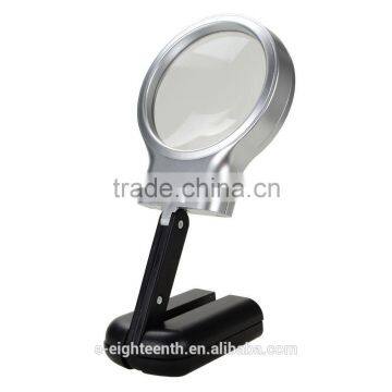 High Quality Cheap Factory Price Practical 3X Foldable Desktop Handheld Reading Magnifier With 2 LED Magnifying Glass photo-4
