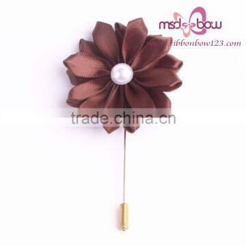 Eye-catching Artificial Flower Satin Brooch for Garment Decoration photo-4