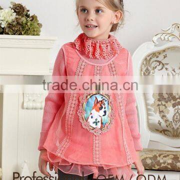 baby girls cute cartoon pattern lace pullover sweaters