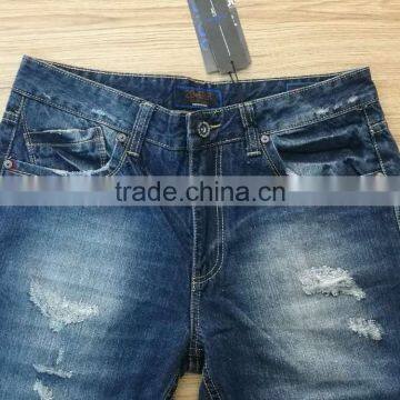 GZY Men's Basic Ripped Slim Fit Jeans Machine With Light Ripes Scratches For South Aerican Stock photo-6