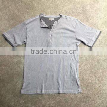 Men button cotton t-shirt stock apparel